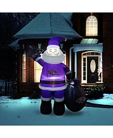 Logo Brands Baltimore Ravens 7' Inflatable Santa