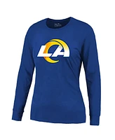 Majestic Women's Puka Nacua Royal Los Angeles Rams Player Name Number Long Sleeve T-Shirt