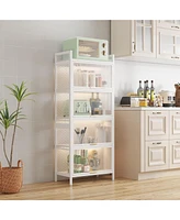 Slickblue 5-Layer Multifunctional Storage Cabinet with Cabinet Doors for Organized and Versatile Storage Solutions