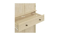 Slickblue 4 Door Cabinet with 1 Drawer, with 4 Adjustable Inner Shelves, Storage Cabinet