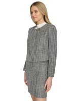 Calvin Klein Women's Collarless Tweed Blazer