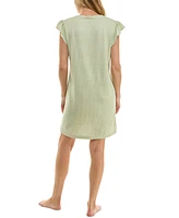 Roudelain Women's Ruffled-Sleeve Short Sleepshirt