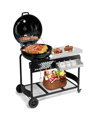 Slickblue Durable Charcoal Grill for Perfect Outdoor Cooking and BBQs