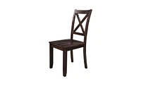 3-Piece Wood Drop Leaf Breakfast Nook Dining Table Set with 2 X-back Chairs for Small Places