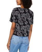 Vince Camuto Women's Floral Printed Short-Sleeve Top