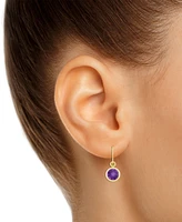 Macy's Created Sapphire Oval Stud Earrings (1-1/2 ct. t.w.) 10k Yellow Gold (Also Additional Gemstones)