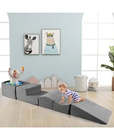 5PCS Climb and Crawl Playset with Ball Pit for Kids Zippers Playroom
