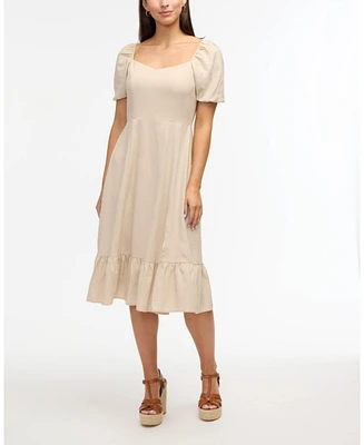 Ellen Tracy Women s Sweetheart Neckline Flounce Dress