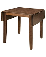 3-Piece Wood Drop Leaf Breakfast Nook Dining Table Set with 2 X-back Chairs for Small Places