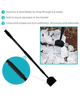 Casl Brands Steel Long Handle Ice Scraper - Heavy Duty Ice Chopper for Driveway - Floor Scraper for Sidewalk