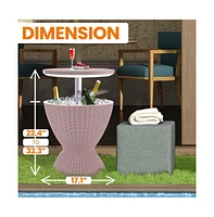 SereneLife Cool Bar Outdoor Patio Furniture With 7.5-Gallon Cooler, Gray