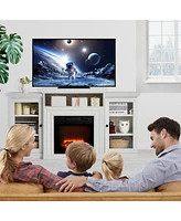 gaomon White Farmhouse Fireplace Tv Stand with 3-d Real Flame