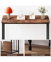 gaomon Sofa Console Table-2 Tier Design, Glass Shelf, Metal Frame, 33.5" Width, Elegant for Entryway and Living Room