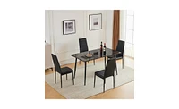 Slickblue Modern Rectangular Table for Dining Room or Office with Durable Design and Spacious Surface