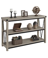 gaomon Farmhouse Entryway Table,47 Inch Narrow Long Console Table with Storage, 3 Tier Wood for Living Room, Sofa Tables Behin
