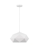 Possini Euro Design Desic 15" Modern Pendant Ceiling Light Fixture Dining Room Over Table Kitchen Island Foyer Geometric Hanging White Hallway Entrywa