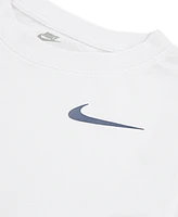 Nike Little Girls Swoosh Motion Graphic Boxy Crewneck T-Shirt