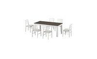 Slickblue 7-Piece Wooden Dining Table Set for Elegant and Durable Dining Experiences