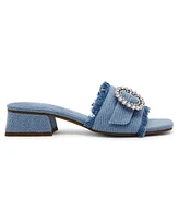 Anne Klein Women's Nahla Embellished Buckle Block Heel Dress Sandals