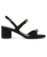 Anne Klein Women's Felipa Flower Embellished Block Heel Dress Sandals