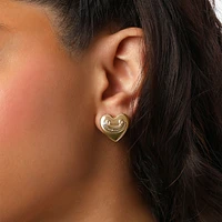 Juicy Couture Heart Stud Earrings with Iconic Logo