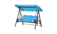 Slickblue 3-Seat Outdoor Porch Swing with Cushions for Comfortable Outdoor Relaxation and Leisure