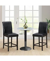 Gymax Set of Bar Stools 25inch Counter Height Barstool Pub Chair w/Rubber Wood Legs