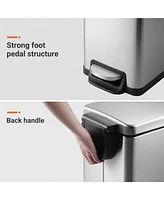 11.9 Gallon/ 45 Liter + Two 1.6 Gallon/6 Liter Rectangular Step-on Trash Can Set For Bathroom and Kitchen