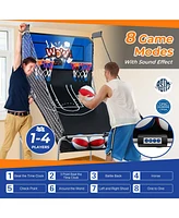 Slickblue Dual Shot Basketball Arcade Game with 8 Modes and 4 Balls