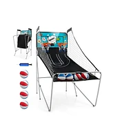 Slickblue Dual Shot Basketball Arcade Game with 8 Modes and 4 Balls