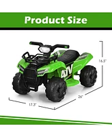 Gymax 6V 4 Wheels Atv Quad Ride On Car Kids Ride-On Toy w/ Music Horn Led Light Pink