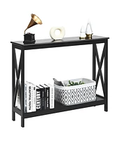 2-Tier Console Table x-Design Bookshelf Sofa Side Accent