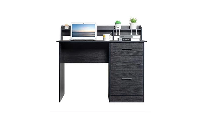 Slickblue 3-Drawer Desktop Storage with Wood Grain Finish for Computer Desk