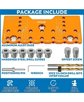 Xdovet Shelf Pin Jig 1/4 Inch Shelf Drilling Pin Jig Adjustable Aluminum Alloy Drilling Jig Guide for Straight Holes Drilling Template Woodworking Too
