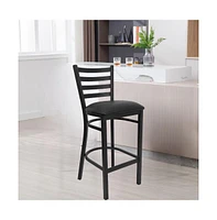 Slickblue Metal Bar Stool with Ladder-Back Design for Home Use