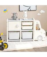 Slickblue Fun Truck-Shaped Organizer for Kids' Room Storage and Playroom Organization