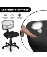 Gouun Armless Computer Chair Height-Adjustable with Breathable Mesh for Home Office