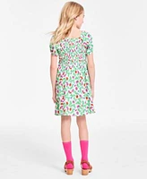 Epic Threads Girls Sporty Stripe Cardigan Berry Puff Sleeve Smocked Dress Exclusively At Macys