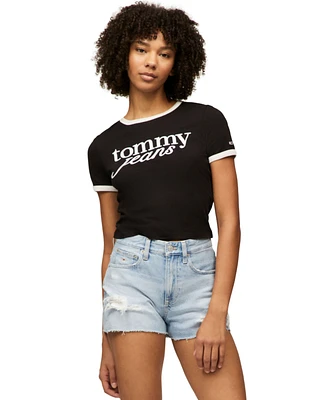 Tommy Jeans Women's Slim Logo Ringer T-Shirt