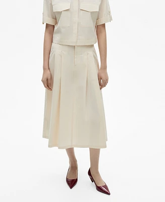 Mango Women's Pleated Midi-Skirt