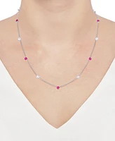 Macy's Lab Created Ruby (5-1/2 ct. t.w.) & White Sapphire (5-1/2 ct. t.w.) Heart Necklace, Bracelet & Earrings in Sterling Silver