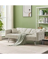 Slickblue Multi-Functional Linen Sofa Bed for Comfortable Seating and Versatile Space-Saving Use