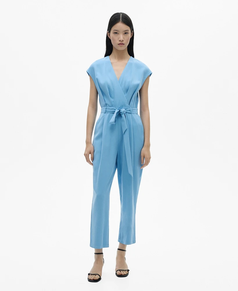 Mango Women's Belt Wrap Jumpsuit