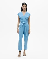 Mango Women's Belt Wrap Jumpsuit