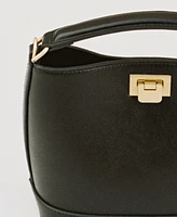 Mango Women's Metallic Detail Mini Shopper Bag