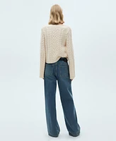 Mango Women's Twisted Knit Flared Sleeve Sweater