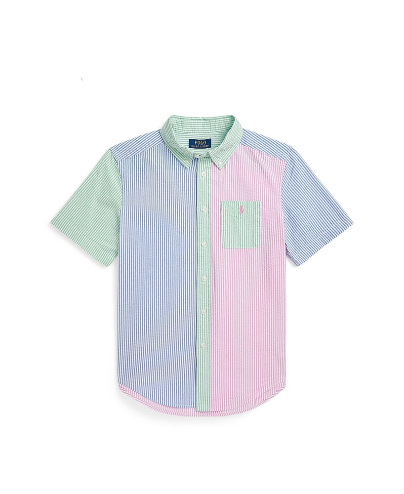 Polo Ralph Lauren Big Boys Striped Seersucker Fun Shirt