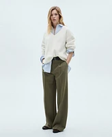 Mango Women's V-Neck Knit Sweater