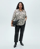 Mango Women's Satin Print Shirt