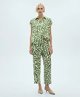 Mango Women's Printed Straight Pants